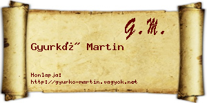 Gyurkó Martin névjegykártya